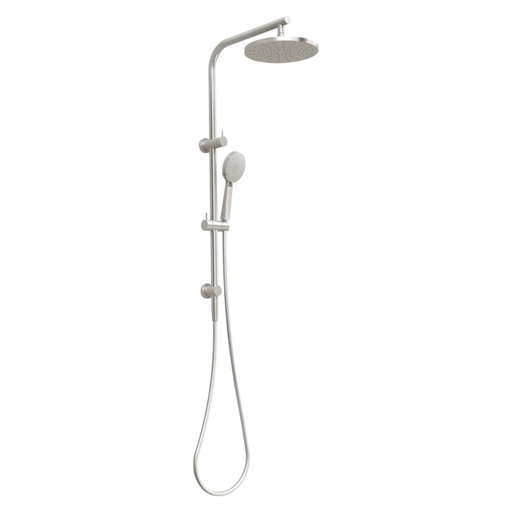 Phoenix Vivid Slimline Twin Shower Brushed Nickel