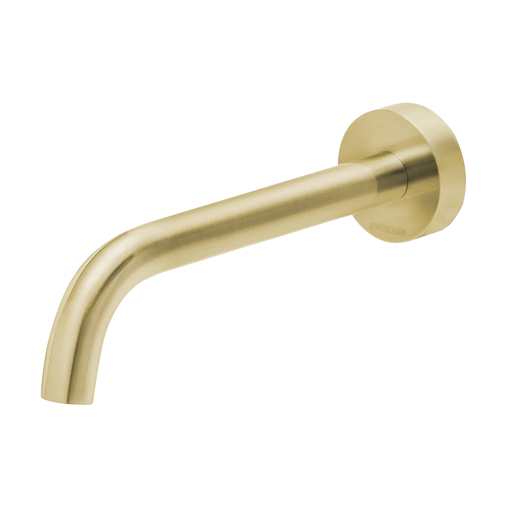 Phoenix Vivid Slimline Wall Basin Outlet 180mm Curved Brushed Gold