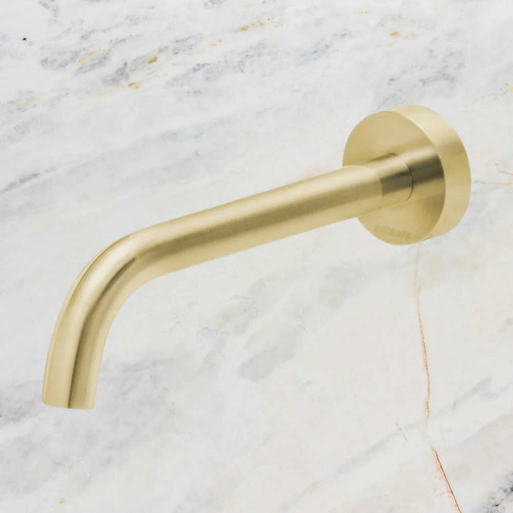 Phoenix Vivid Slimline Wall Basin Outlet 180mm Curved Brushed Gold - Image 2
