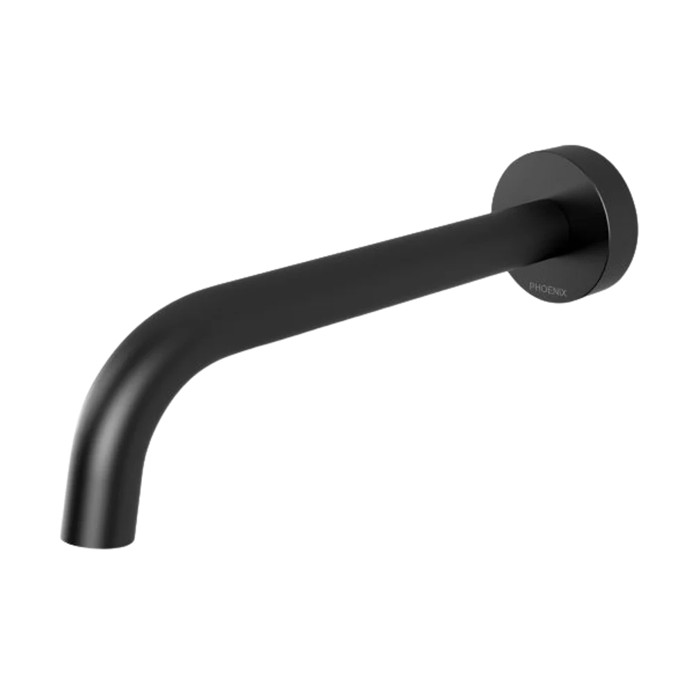 Phoenix Vivid Slimline Wall Basin Outlet 180mm Curved Lead Free Matte Black - Image 3