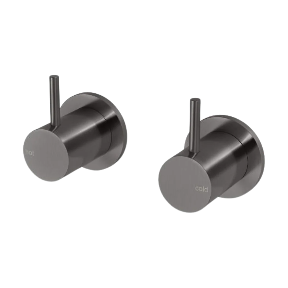 Phoenix Vivid Slimline Wall Top Assemblies 15mm Extended Spindles Brushed Carbon - Image 3