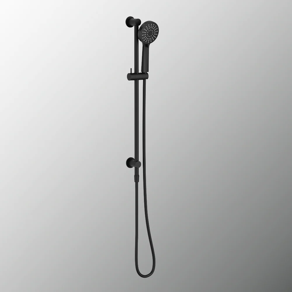 Phoenix Vivid Slimline Water Through Rail Shower Matte Black - Image 2