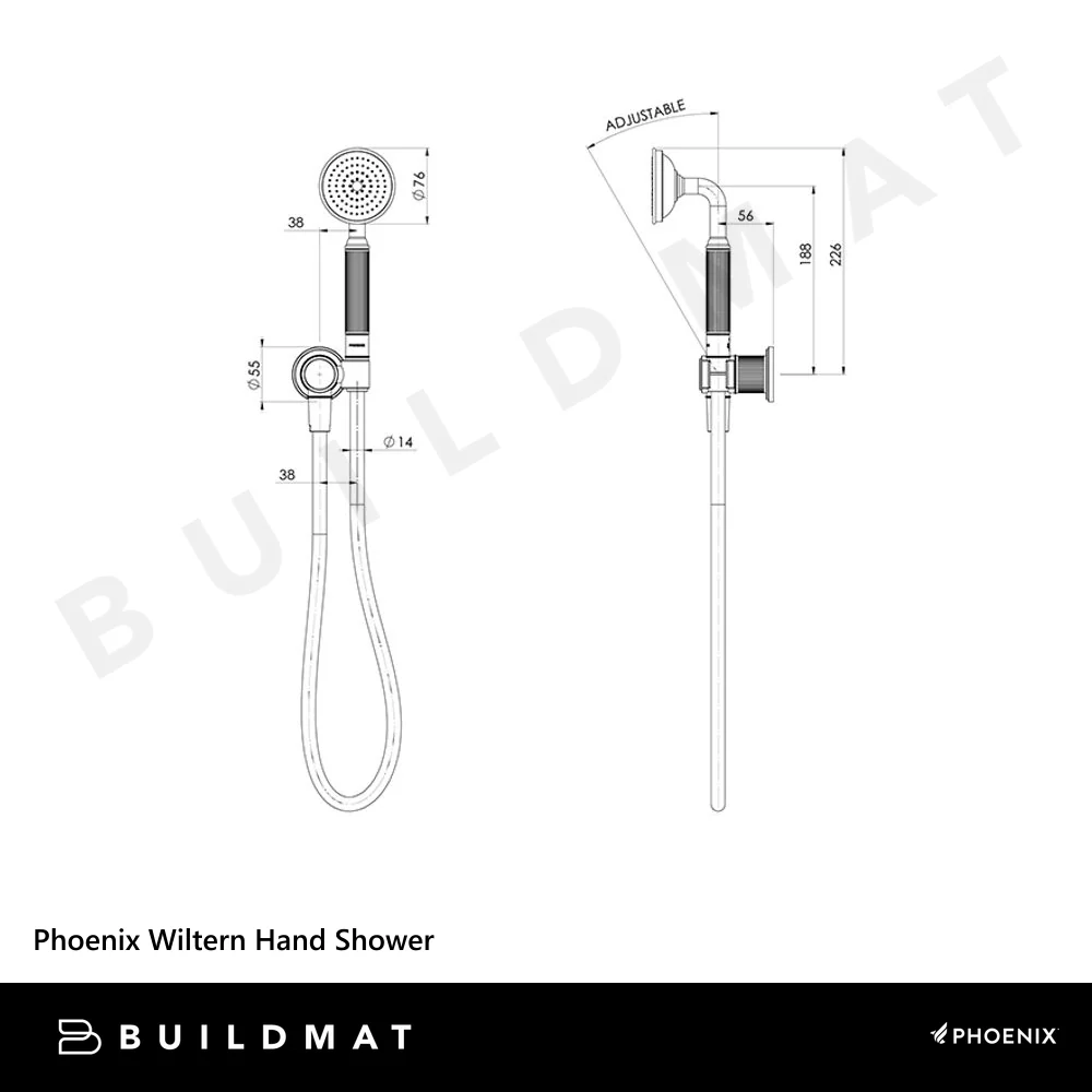 Phoenix Wiltern Hand Shower Chrome - Image 4