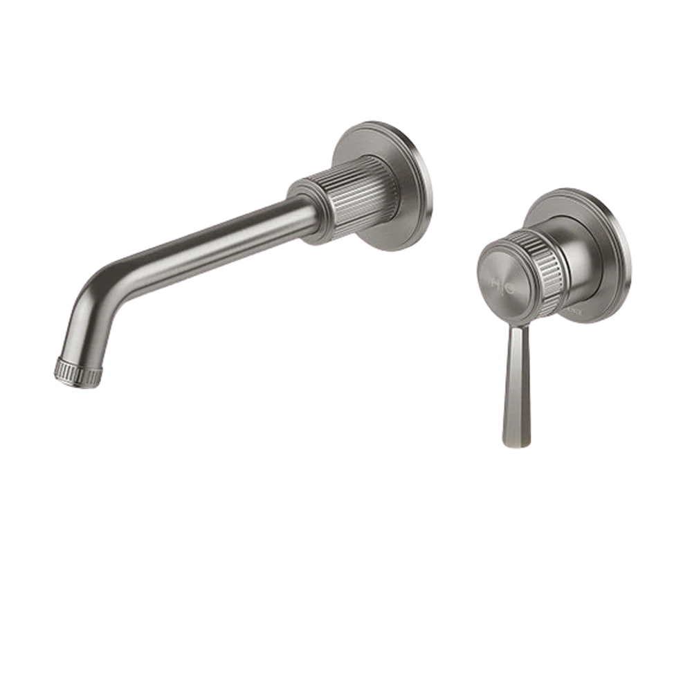 Phoenix Wiltern SwitchMix Wall Basin/Bath Mixer Set (Fit-Off Kit) Brushed Carbon