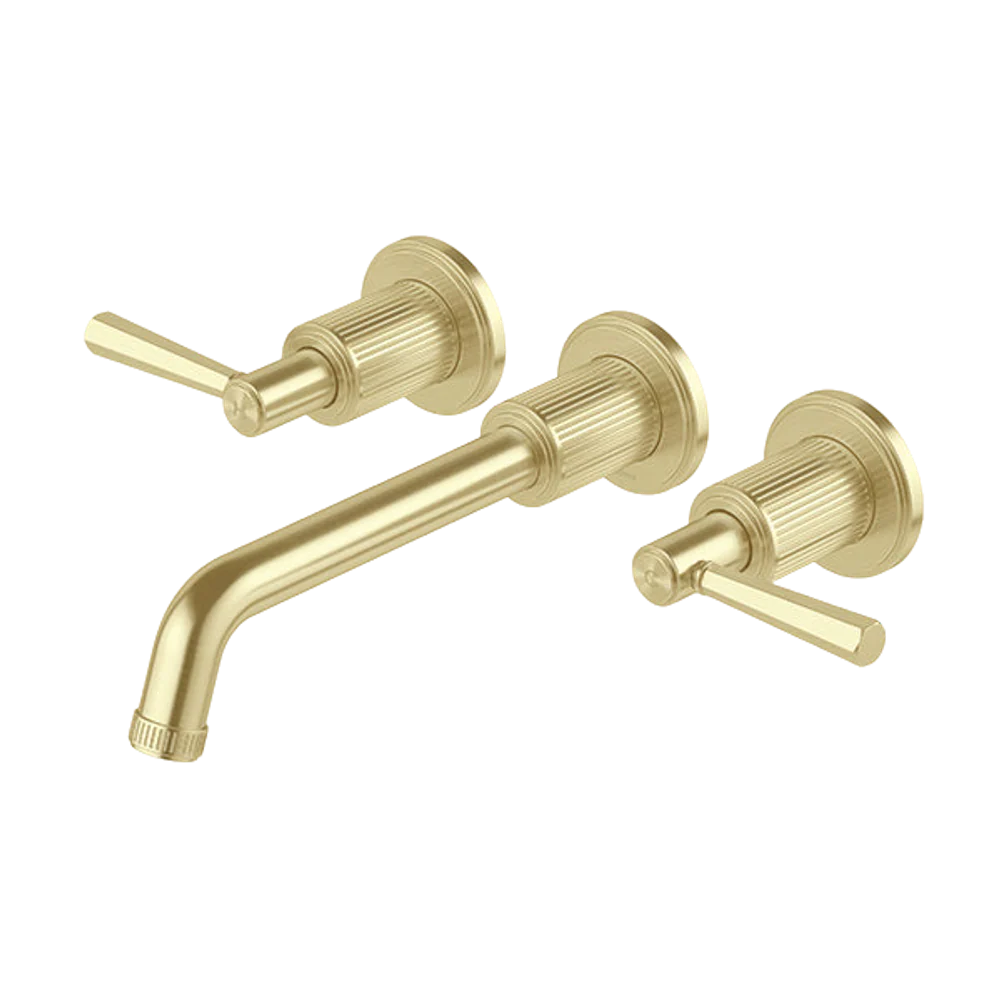 Phoenix Wiltern Wall Basin/Bath Tap Set Brushed Gold