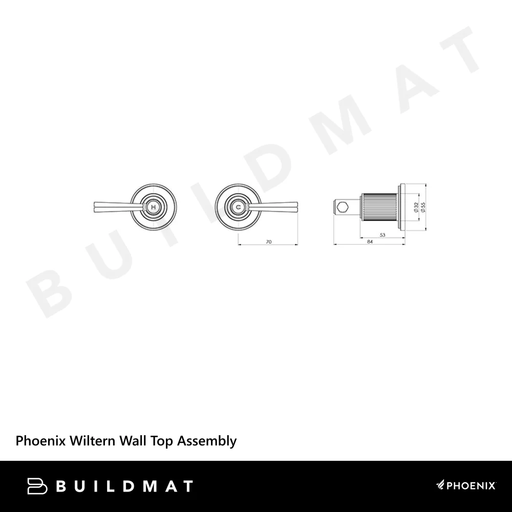 Phoenix Wiltern Wall Top Assembly Chrome - Image 4