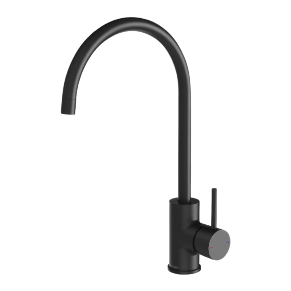 Phoenix Pina Sink Mixer 200mm Gooseneck 6 Star Lead Free Matte Black - Image 3