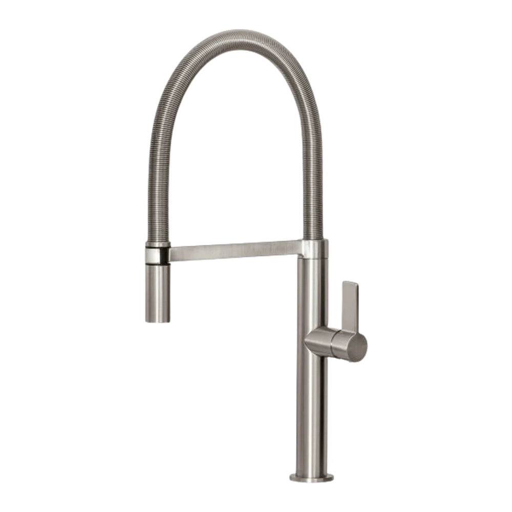 Phoenix Prize Flexible Coil Sink Mixer 220mm Lead Free Brushed Nickel - Image 3