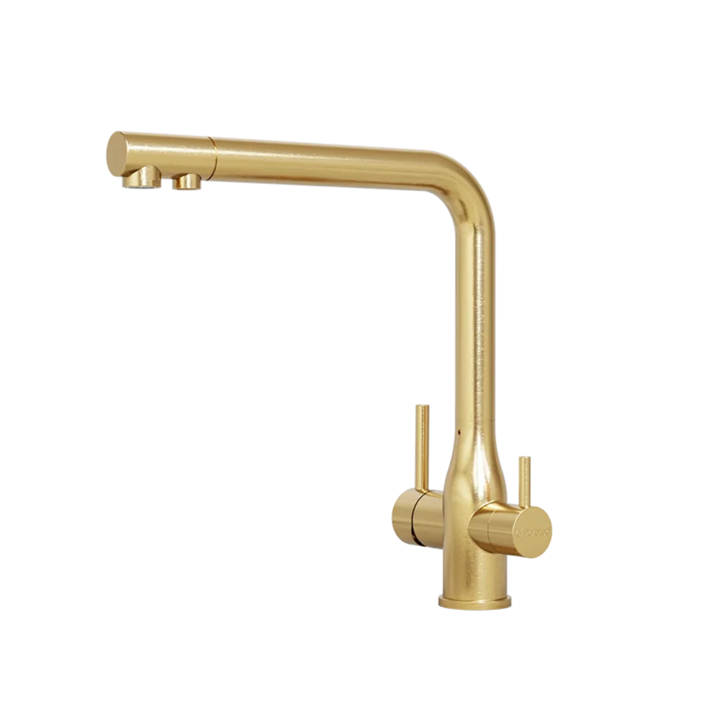 Puretec Tripla Elite Square Three-Way Mixer Brushed Gold Lead Free - Image 3