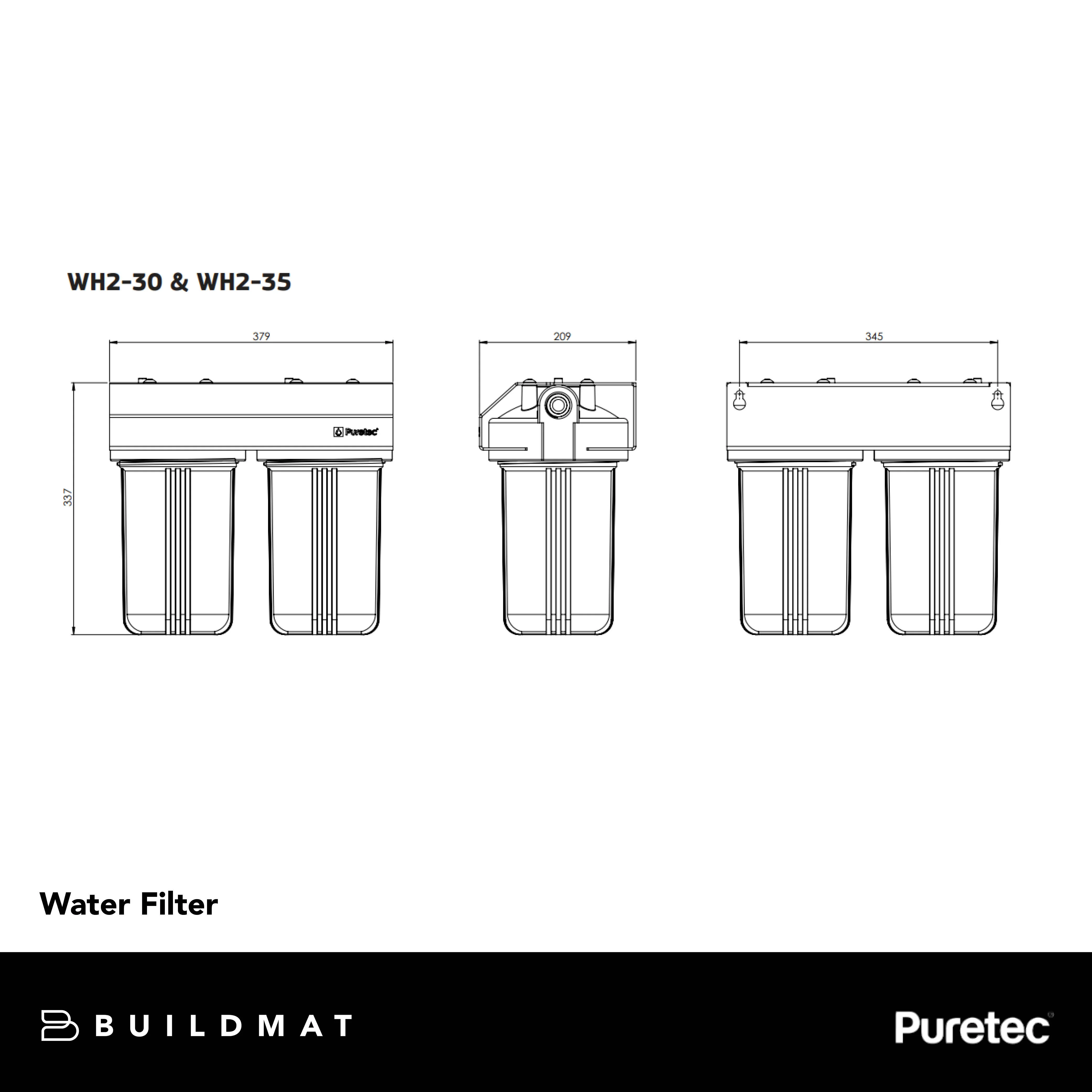 Puretec WH2-30-LF Whole House Dual Water Filter System Lead Free - Image 4
