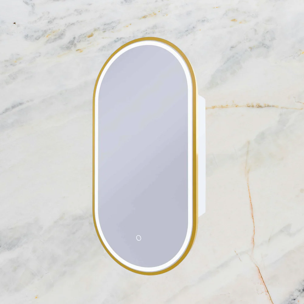 Remer Capsule LED Shaving Cabinet Nordic Gold - Image 2