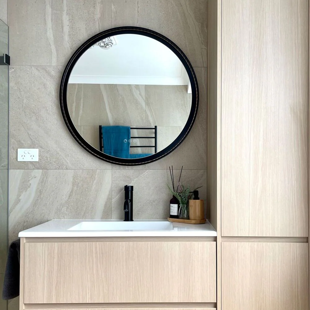 Remer Eclipse LED Mirror 600mm Manhattan Black with Dimmer - Image 2