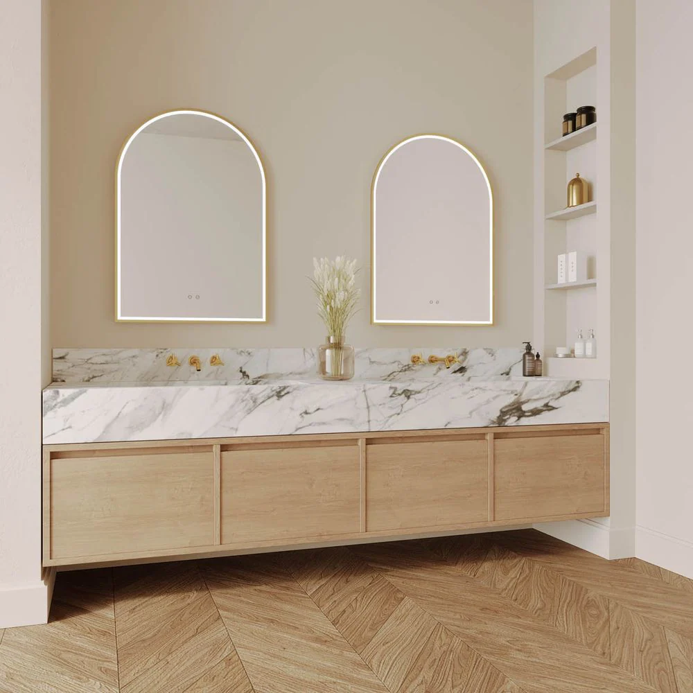 Remer Great Arch LED Mirror 700mm Baltic Brass - Image 2
