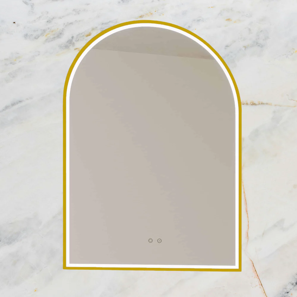 Remer Great Arch LED Mirror 700mm Nordic Gold - Image 2