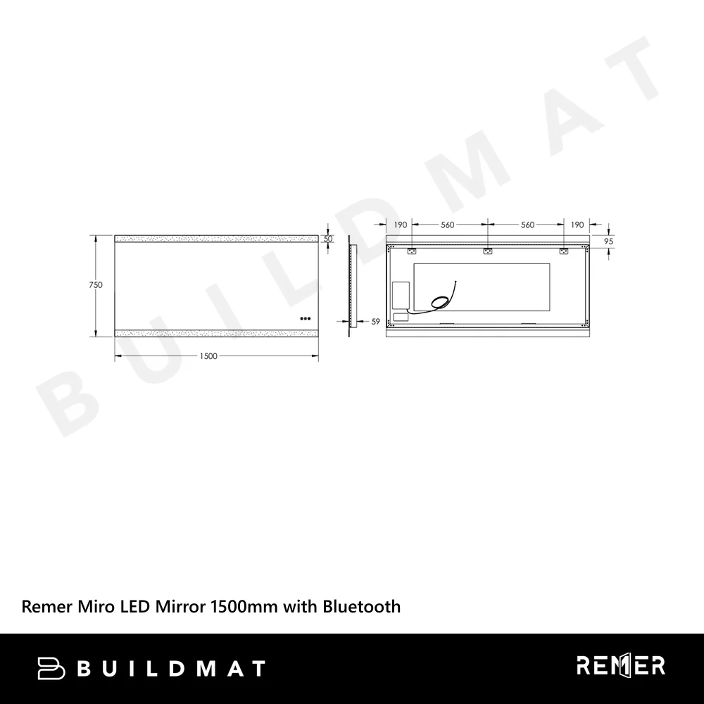 Remer Miro LED Mirror 1500mm Frameless - Image 5