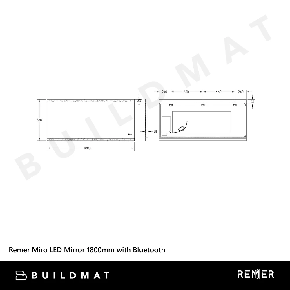 Remer Miro LED Mirror 1800mm Frameless - Image 5