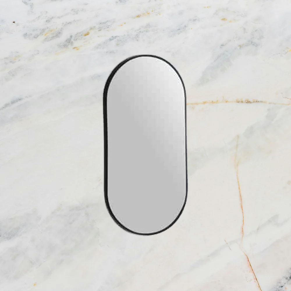 Remer Modern Oblong Mirror 910mm Manhattan Black - Image 2