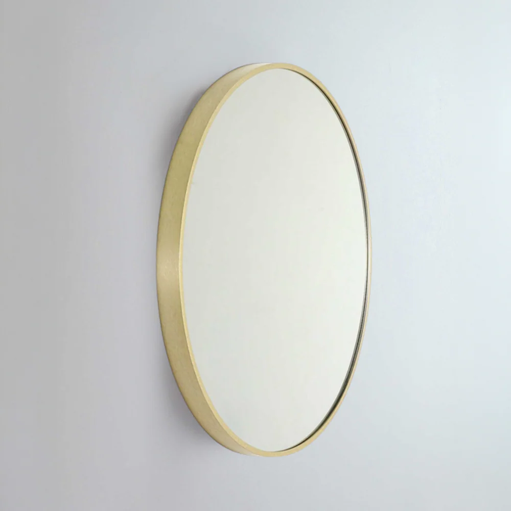 Remer Modern Round Mirror 610mm Nordic Gold - Image 2