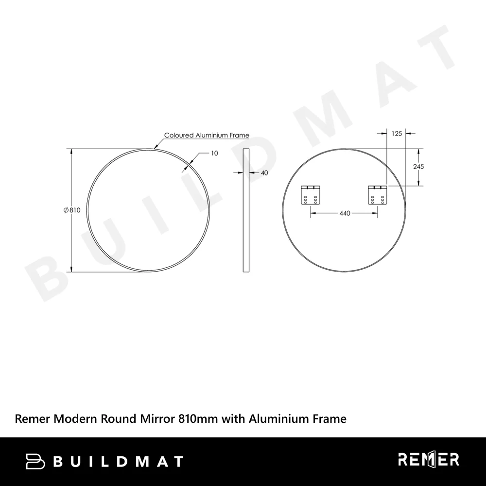 Remer Modern Round Mirror 810mm Georgian Metal - Image 4
