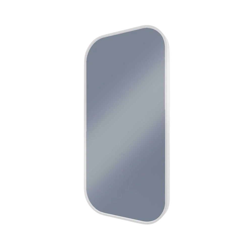 Remer Modern Soft Rectangle Wall Mirror 450mm Milano White - Image 3