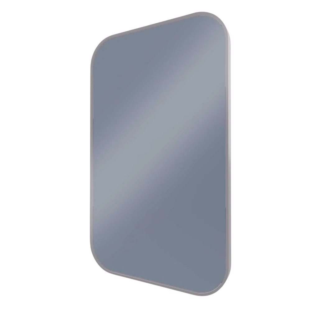 Remer Modern Soft Rectangle Wall Mirror 600mm Brits Nickel - Image 3