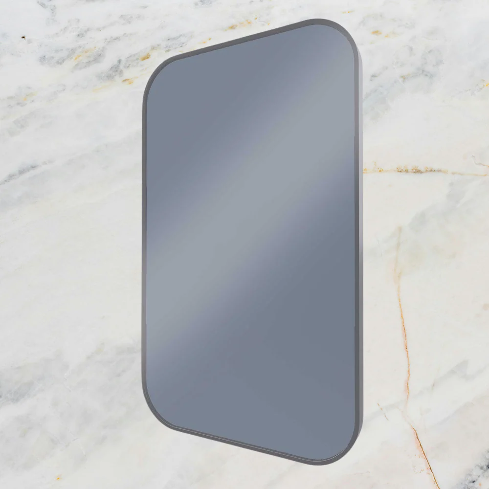 Remer Modern Soft Rectangle Wall Mirror 600mm Georgian Metal - Image 2