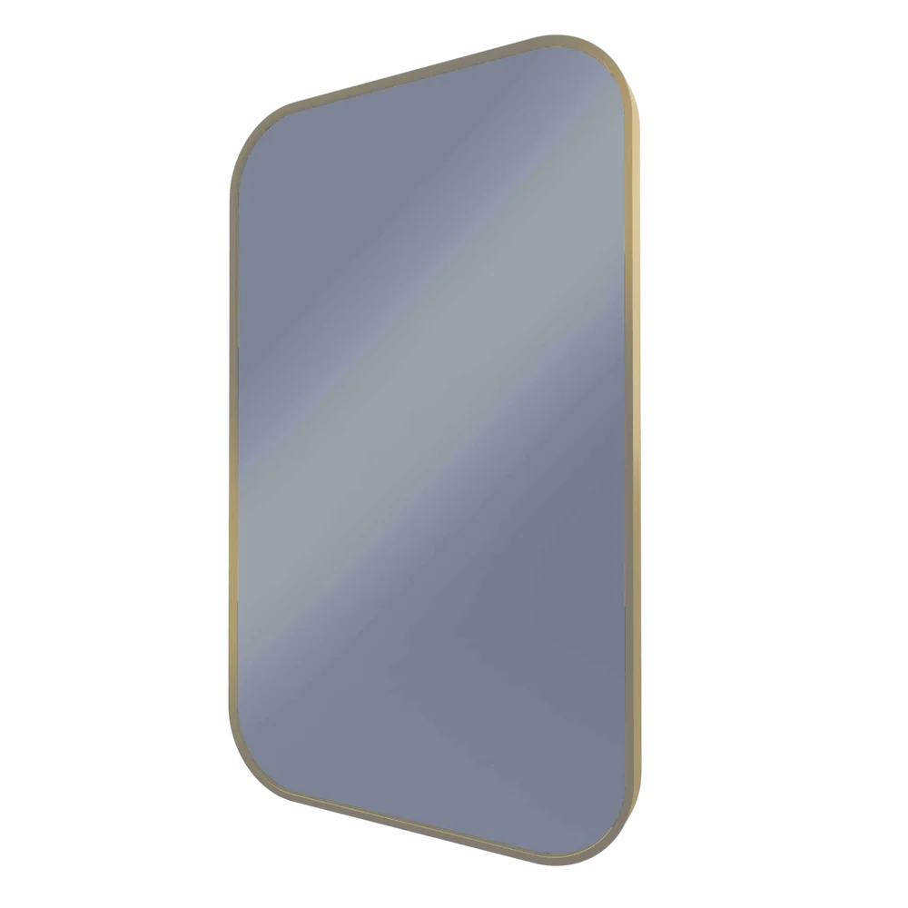 Remer Modern Soft Rectangle Wall Mirror 600mm Nordic Gold - Image 3