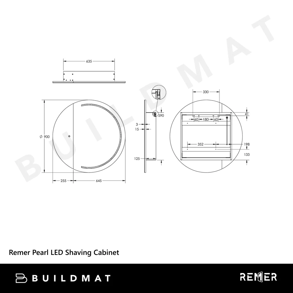 Remer Pearl LED Shaving Cabinet Frameless - Image 6