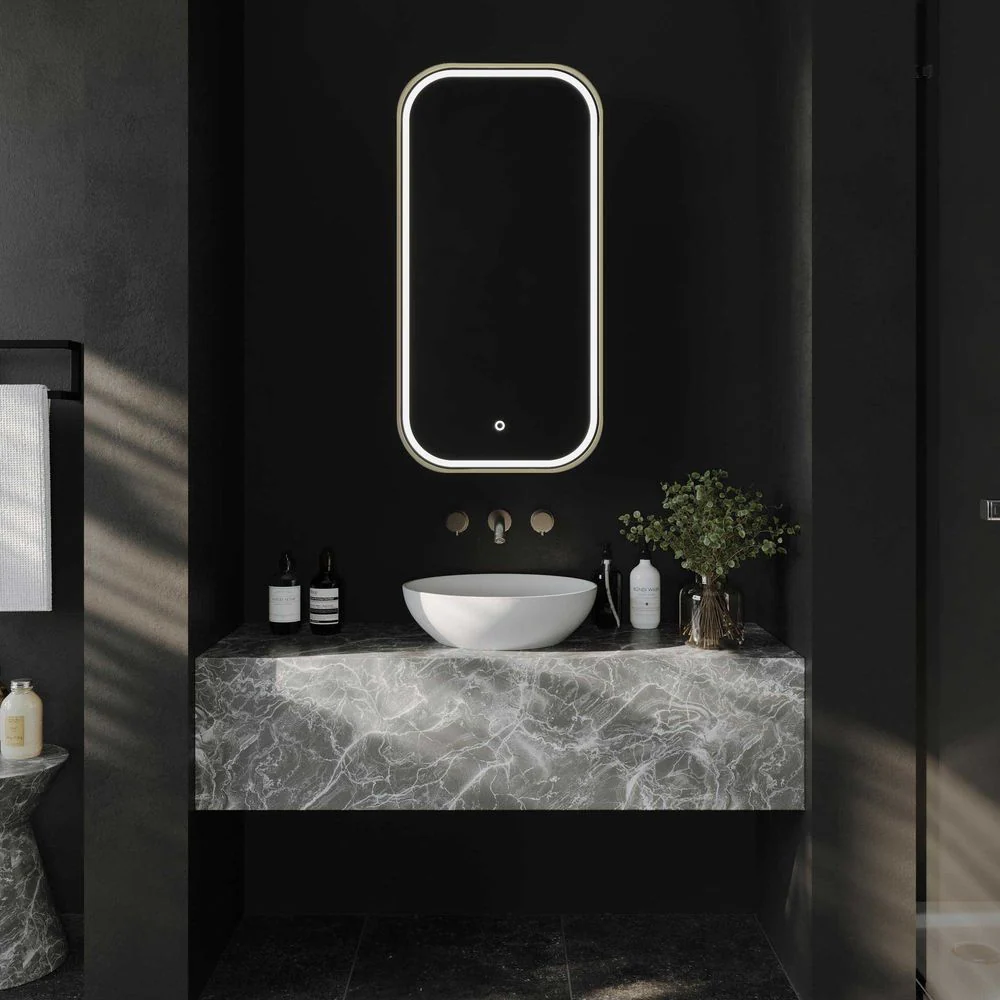Remer Piazza LED Shaving Cabinet Baltic Brass - Image 2