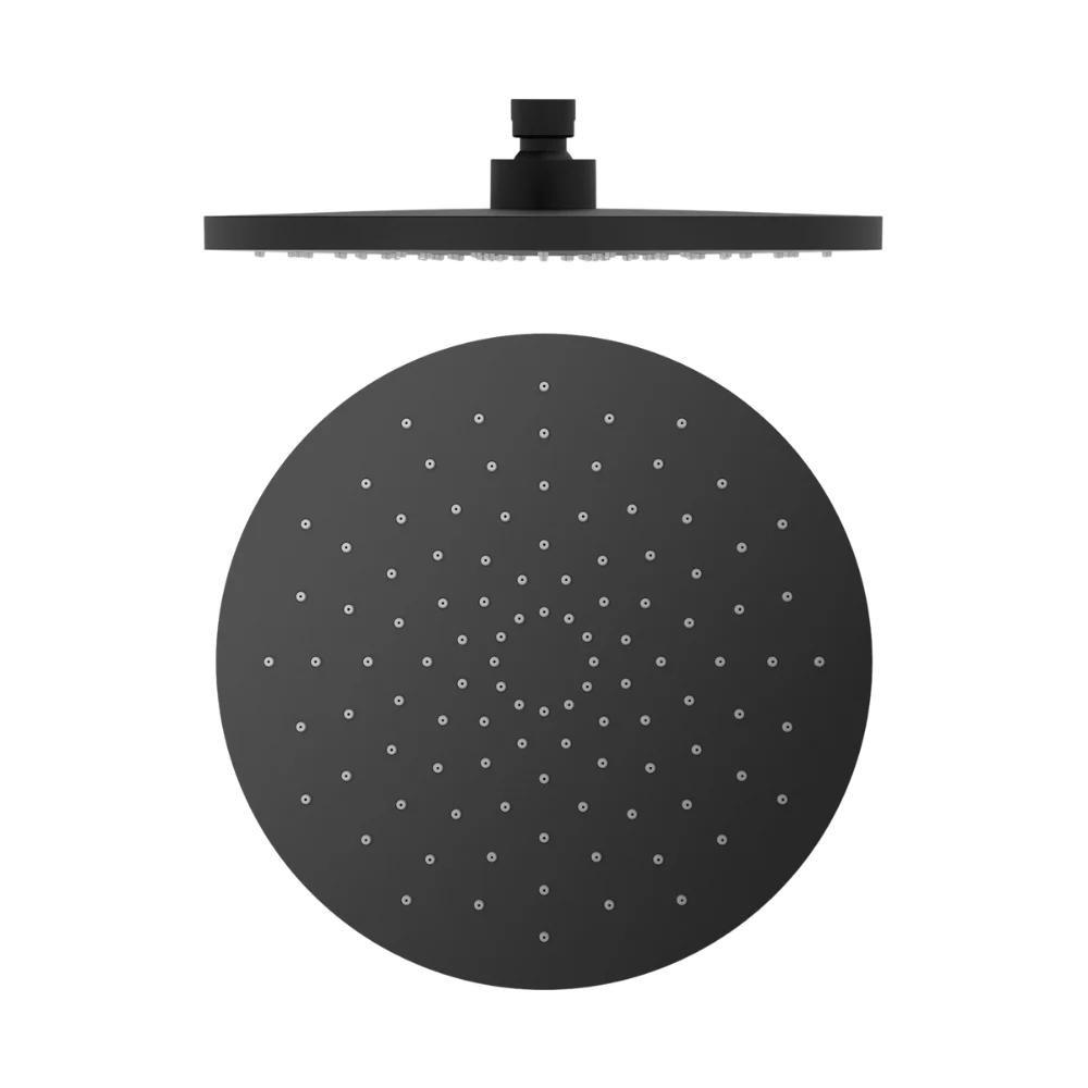 Nero Round ABS Shower Head 250mm Matte Black - Image 3