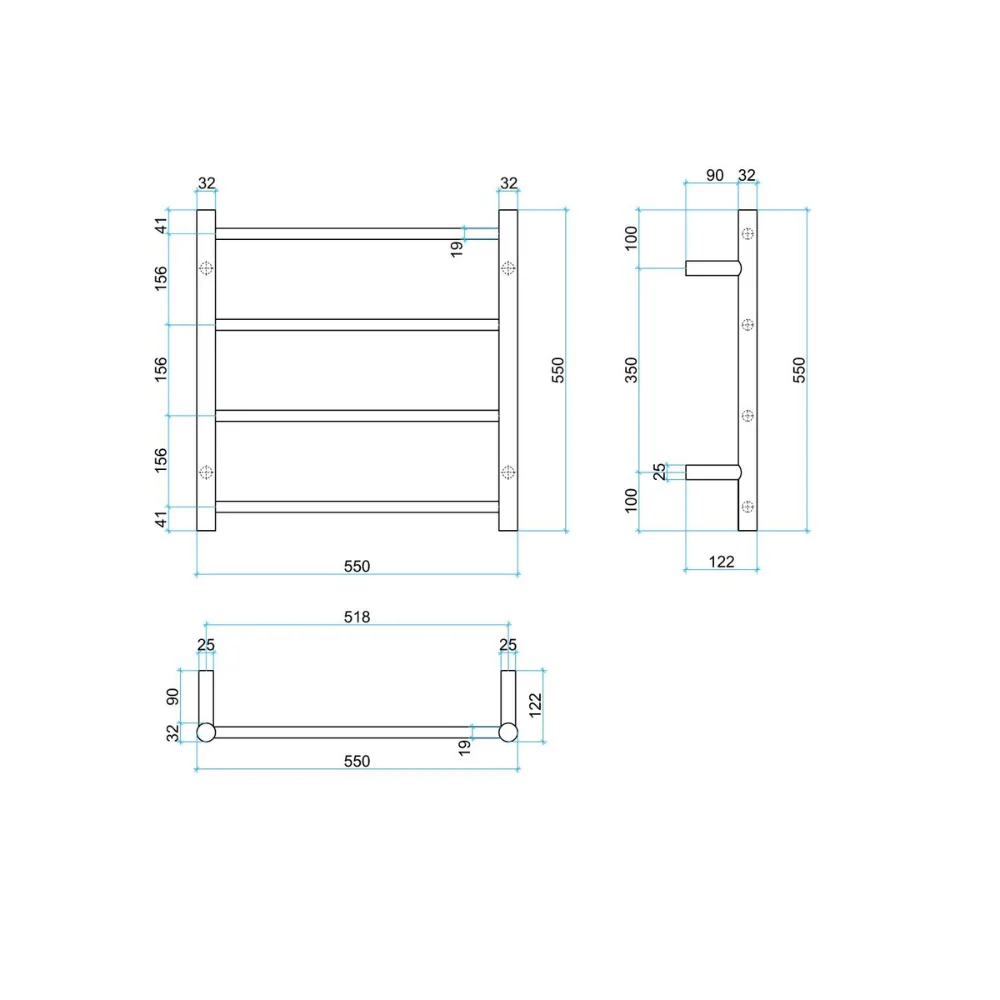 Thermogroup Round Ladder Heated Towel Rail Brushed Brass Gold - Image 4