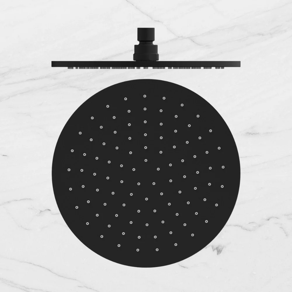 Nero Round Shower Head 250mm Matte Black - Image 2