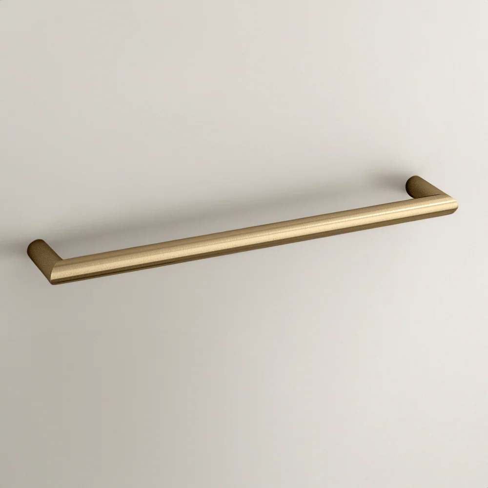 Thermogroup Round Single Bar Heated Towel Rail Brushed Brass - Image 2
