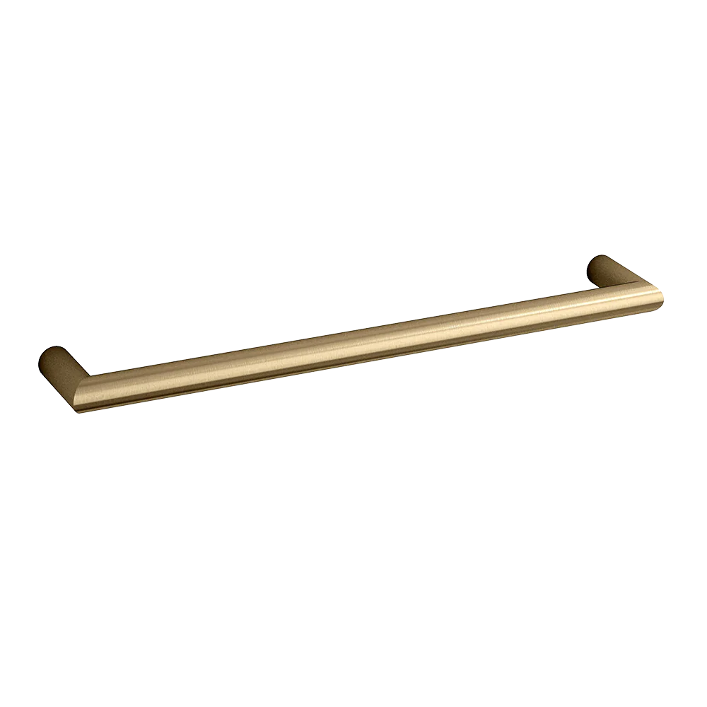 Thermogroup Round Single Bar Heated Towel Rail Brushed Brass - Image 3