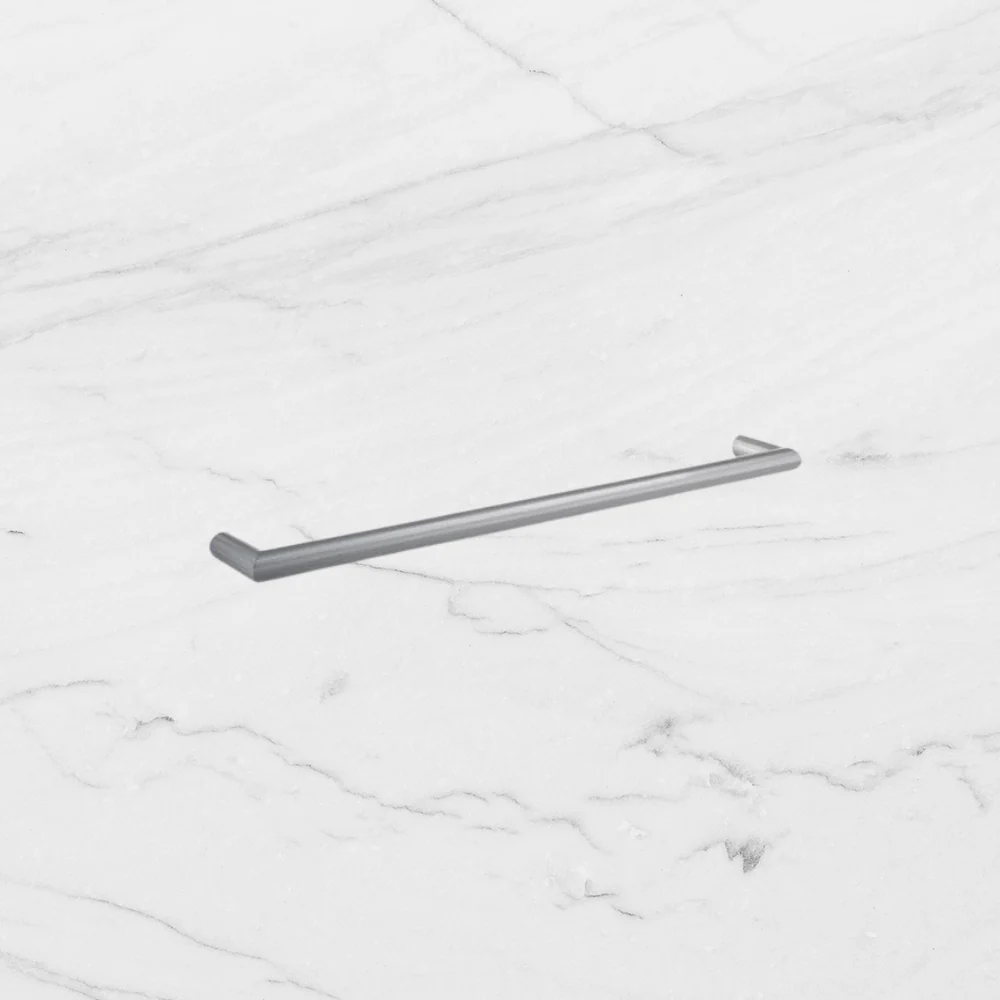 Thermogroup Round Single Bar Heated Towel Rail Brushed Stainless Steel - Image 2