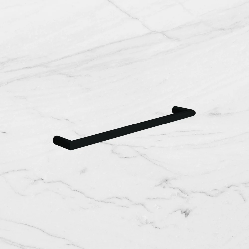 Thermogroup Round Single Bar Heated Towel Rail Matte Black - Image 2