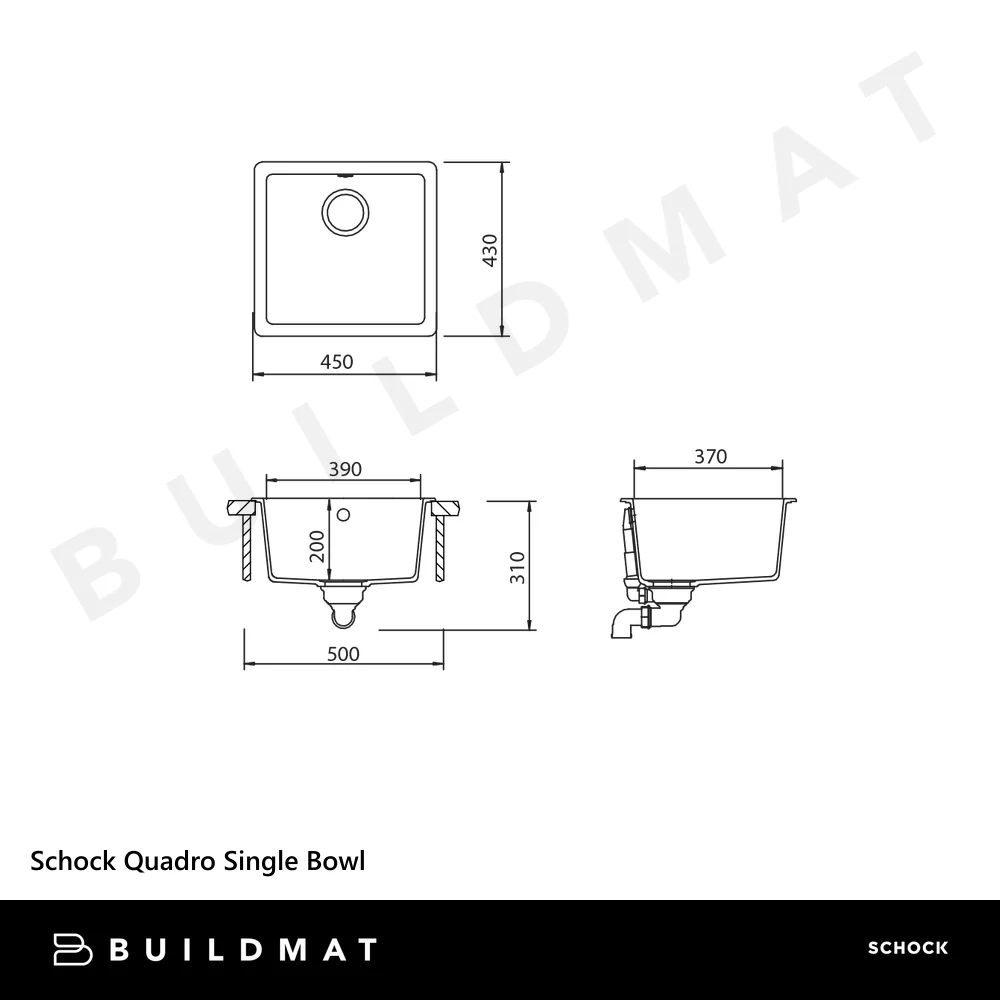 Schock Quadro Single Bowl Croma Grey - Image 4