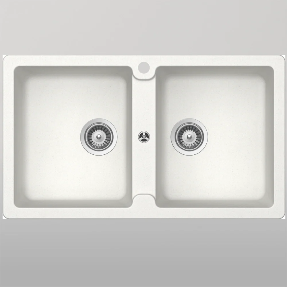 Schock Typos Double Bowl 1 Tap Hole Alpina White - Image 2