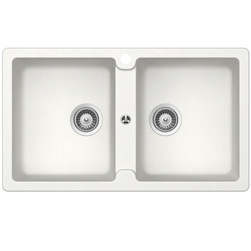 Schock Typos Double Bowl 1 Tap Hole Alpina White - Image 3