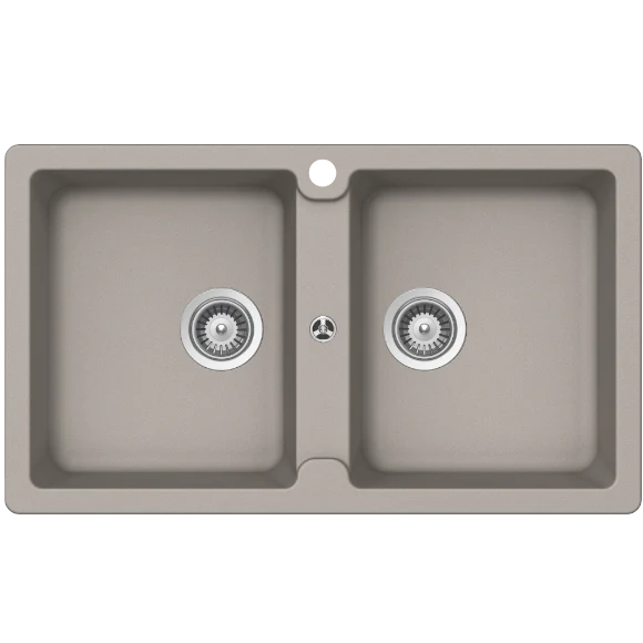 Schock Typos Double Bowl 1 Tap Hole Concrete Grey - Image 3