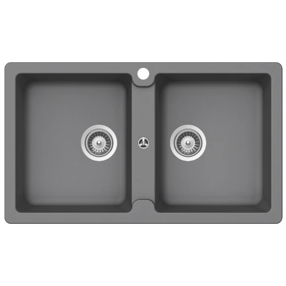 Schock Typos Double Bowl 1 Tap Hole Croma Grey - Image 3