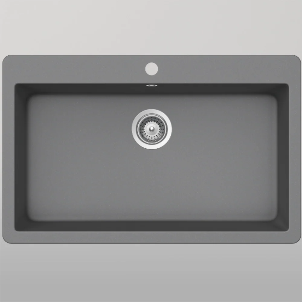 Schock Virtus Large Bowl 1 Tap Hole Croma Grey - Image 2