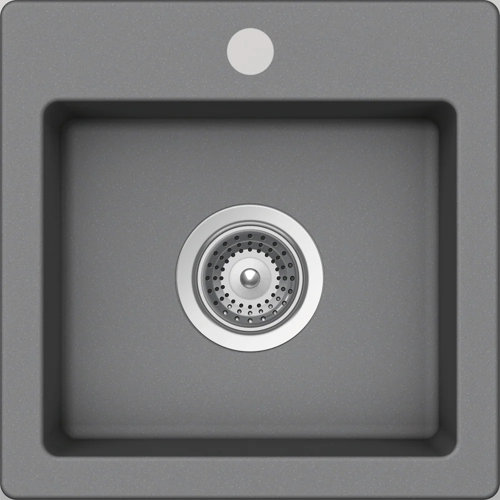 Schock Virtus Small Bowl 1 Tap Hole Croma Grey - Image 2