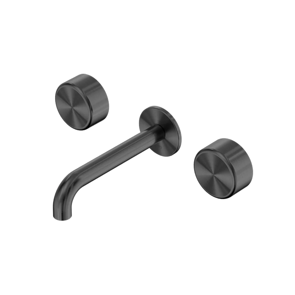 Nero Serenity Wall Basin Set 220mm Spout with Metal Handle Gunmetal