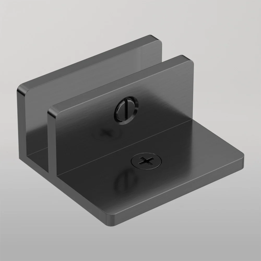 Nero Shower F Bracket 10mm Glass Gunmetal - Image 2