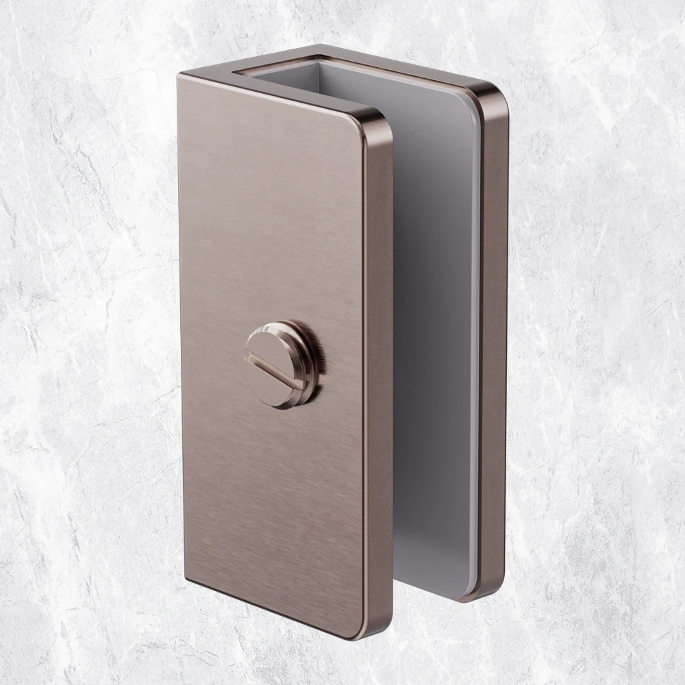 Nero Shower U Bracket 10mm Glass Brushed Bronze - Image 2