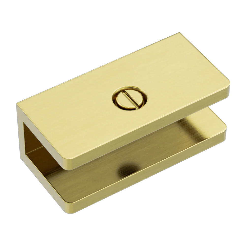 Nero Shower U Bracket 10mm Glass Brushed Gold - Image 3