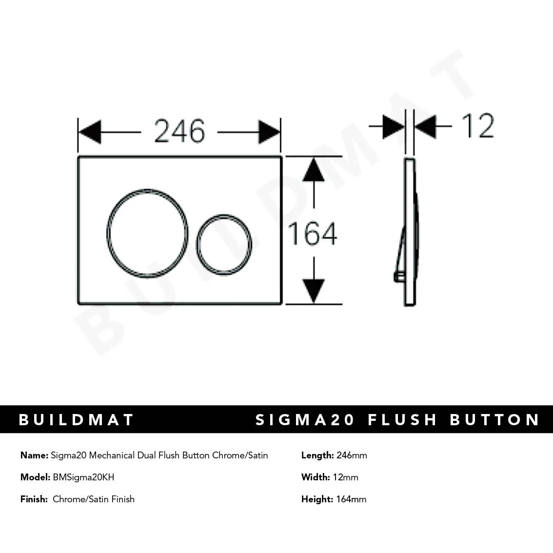 Geberit Sigma 20 Mechanical Dual Flush Button Chrome/Satin - Image 4