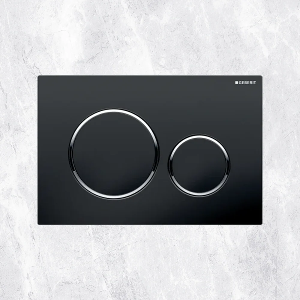 Geberit Sigma 20 Mechanical Dual Flush Button Black/Chrome - Image 2