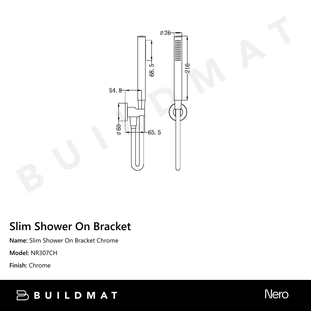Nero Slim Shower On Bracket Chrome - Image 4